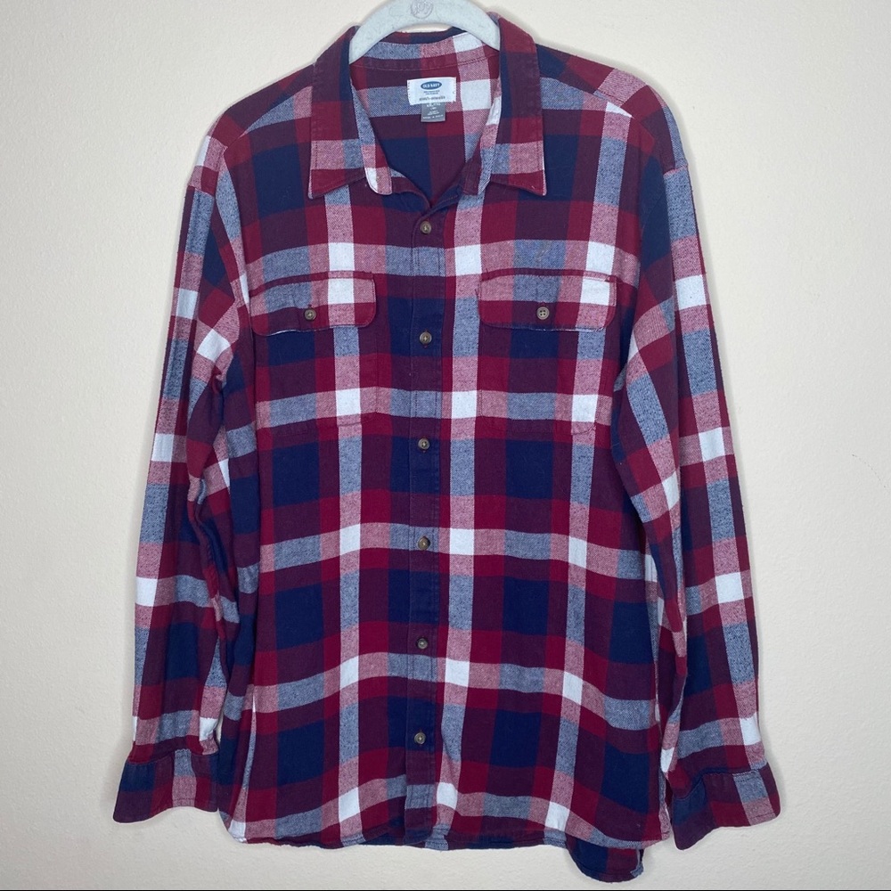 Old Navy Husky Boys XXL Flannel Plaid Button Up